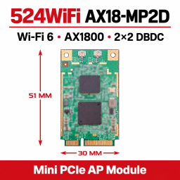 524WiFi AX18-MP2D Pro Plus – Wi-Fi 6 AX1800 2×2 DBDC Mini PCIe AP Module