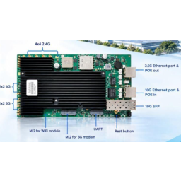 Qualcomm IPQ Marina DR 5424S 802.11BE WIFI 7 Tri-band Multifunction Main BOARD, 2x2 MU-MIMO OFDMA, 2 x 2.5Gbps Ethernet, Wi-Fi 7, Wallys