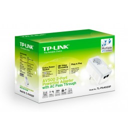 TP-LINK TL-PA4010P kit AV500 2*PowerLine Ethenrnet Adapters with AC Pass Through,500Mb/s