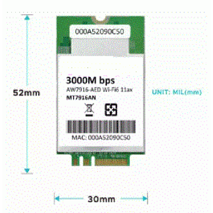 524 WiFi 6E 3000 802.11ax G-band 2T2R and A-band 3T3R 2ss Dual Bands ...