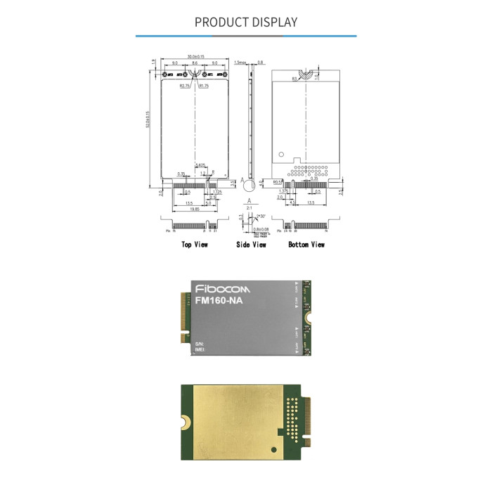 Qualcomm SDX62 FIBOCOM FM160-EAU-01 LTE Advanced 5G NR Sub6 M.2 data ...