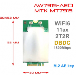 524 WiFi 6 2T2R Dual Bands Dual Concurrents DBDC M.2 Card AE Key 1800Mbps IEEE802.11ax 2.4G + 5GHz MT7915 AW7915-AED for 524wifi.com