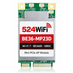 524WiFi BE36-MP23D Pro Plus – Wi-Fi 7 BE3600 DBDC Mini PCIe AP Module