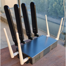 5G NR 4G Dual SIM dual-Q modules ROUTER LTE-A MTK7621 4xLAN 1xWAN 12x antena 1xM.2 USB3 3xMiniPCIe H721 V5G 11ac WiFi metal case