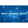 Conceptual illustration of mesh infrastructure and roaming, not a measured performance result