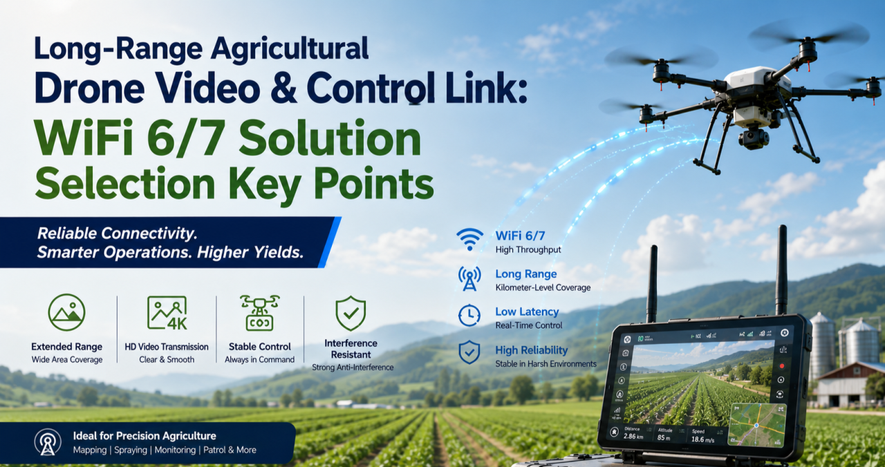 How to Design a Reliable Long-Range Wireless Link for Agricultural Drones (WiFi 6/7 Selection Guide)